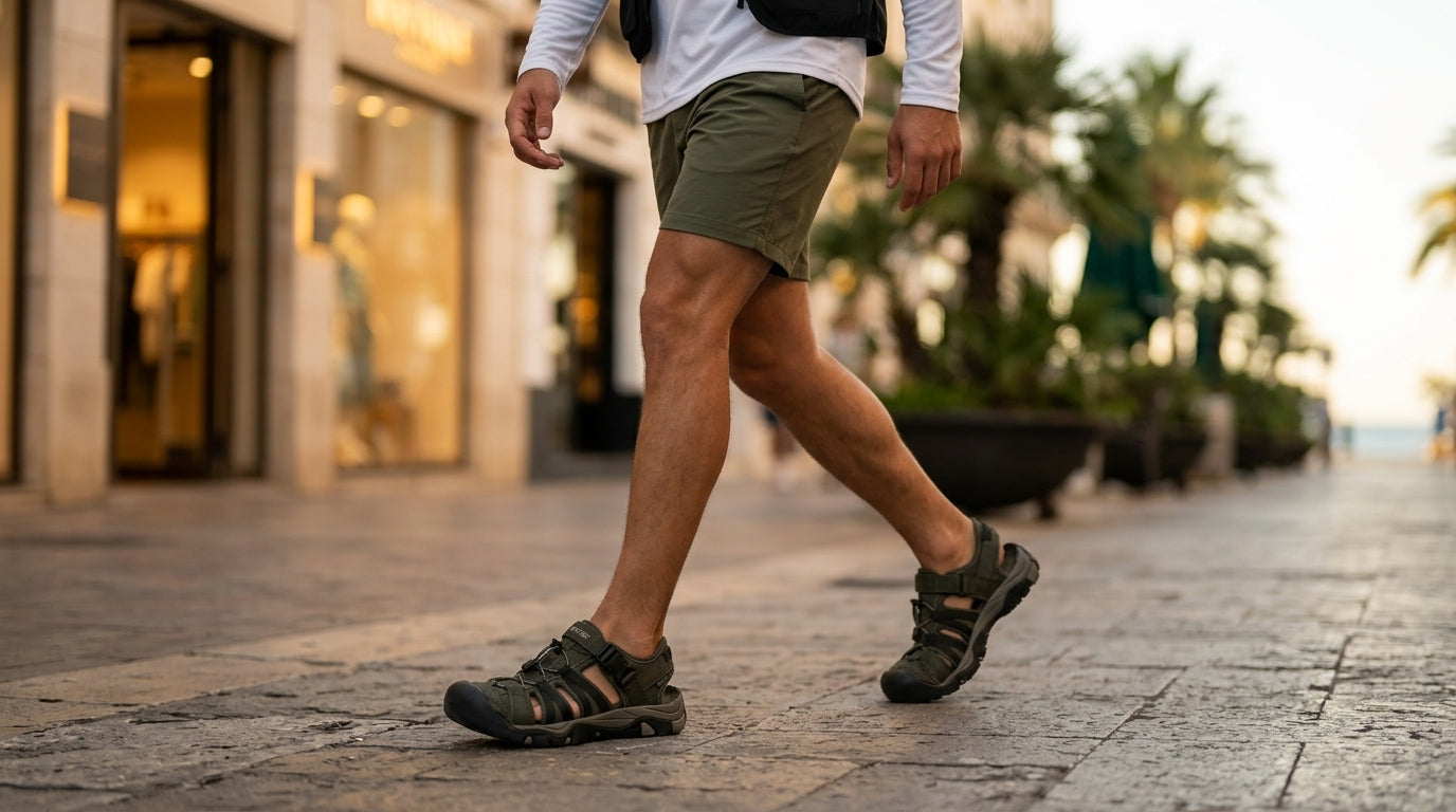 Sandales Hi-tec Shaol Bay Sea Turtle-taupe porté en contexte urbain hommes - BirdNova Algérie