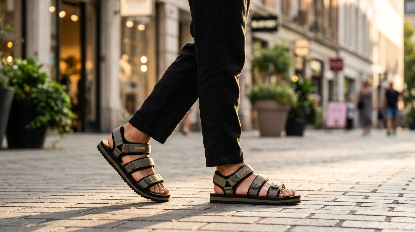 Sandales Hi-tec Hi Tec Fisher porté en contexte urbain hommes - BirdNova Algérie