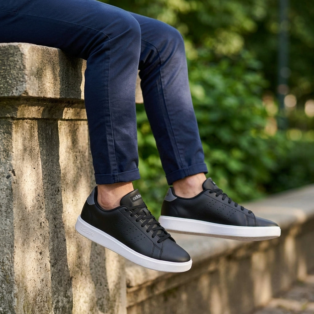 Baskets Hommes Adidas Advantage 2.0 vue de face en situation - BirdNova Algérie