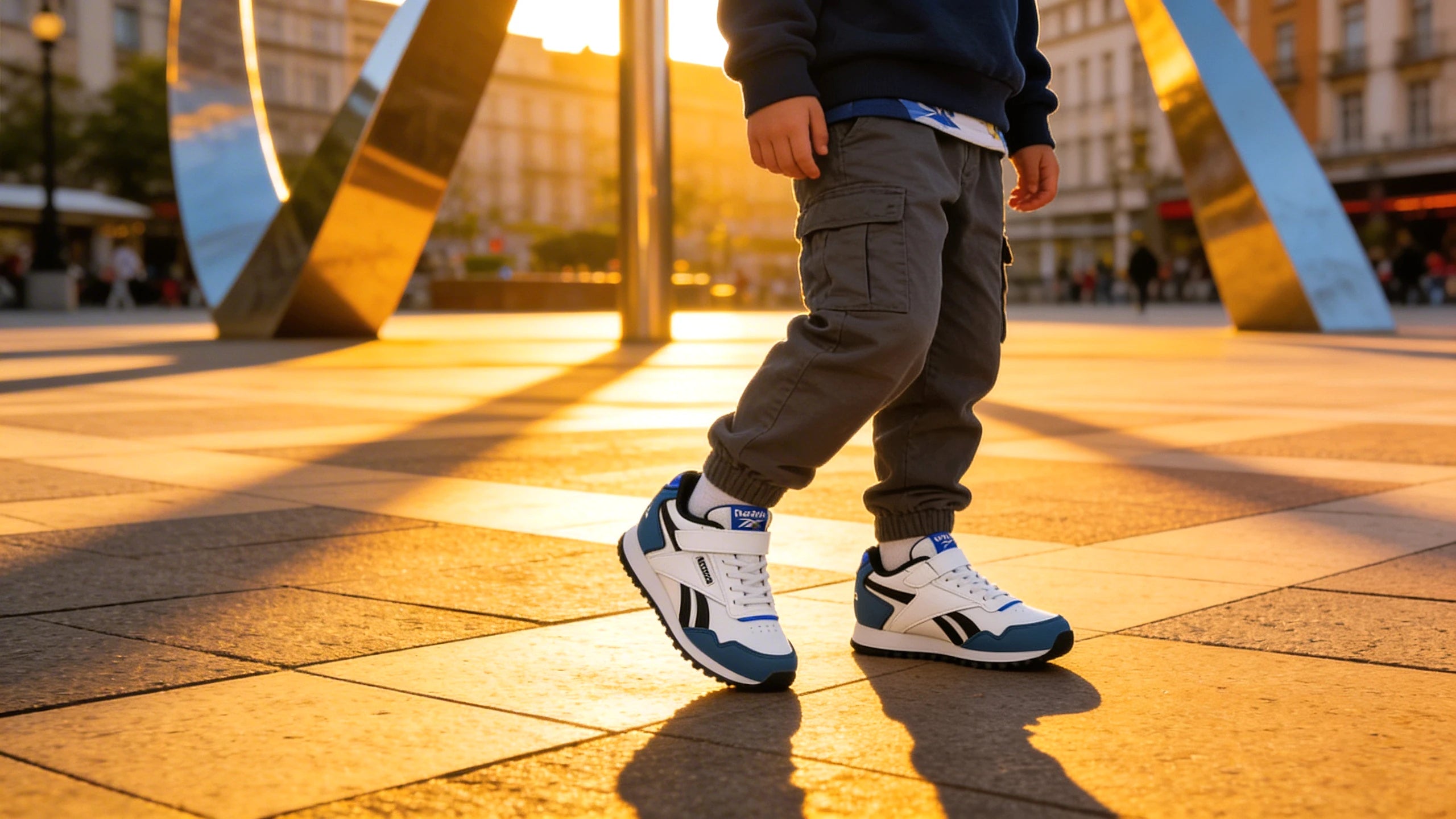 Baskets Reebok Boys porté en contexte urbain enfant et bébé - BirdNova Algérie