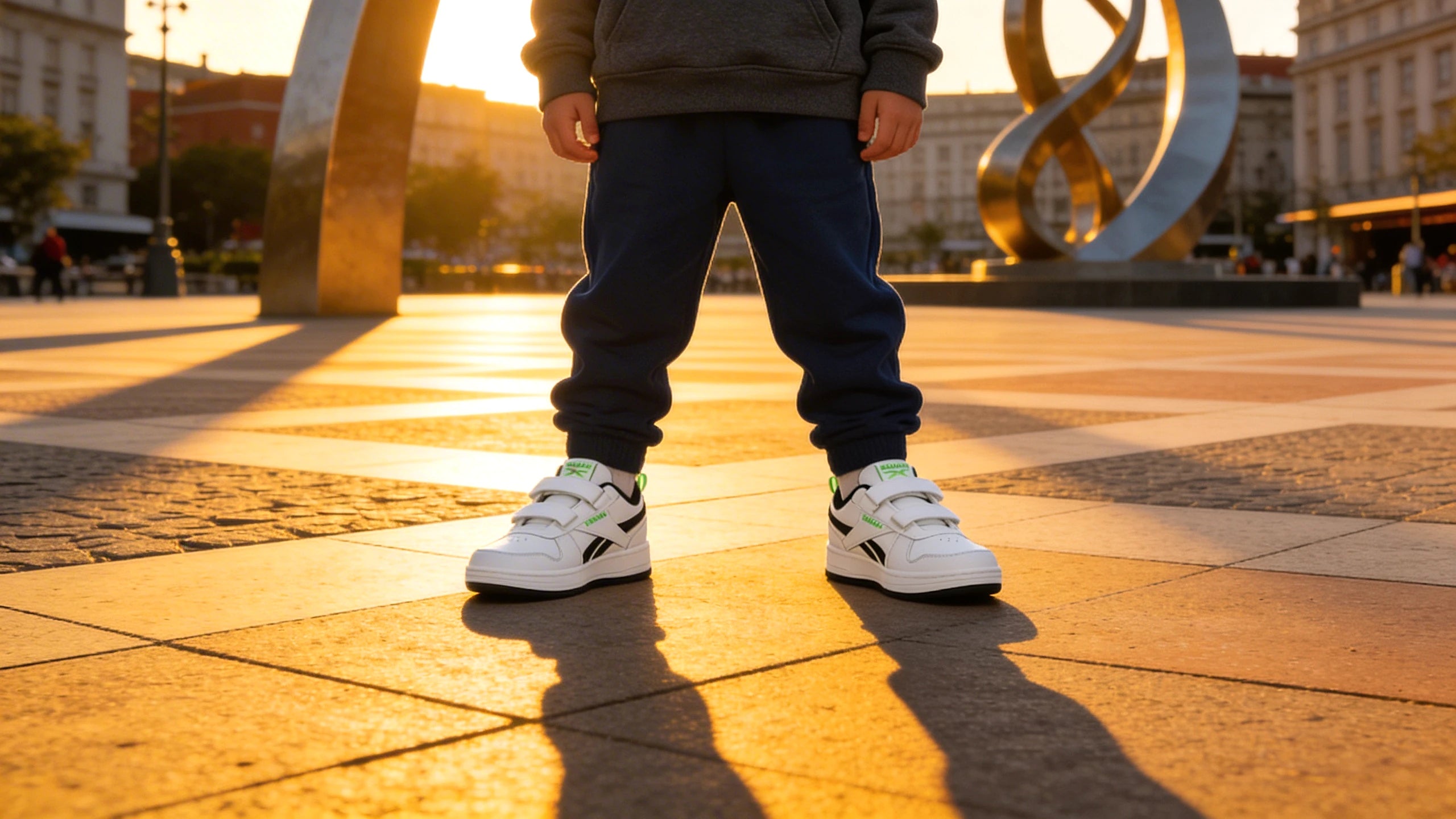 Baskets Reebok Royal Prime 2.0 porté en contexte urbain enfant et bébé - BirdNova Algérie