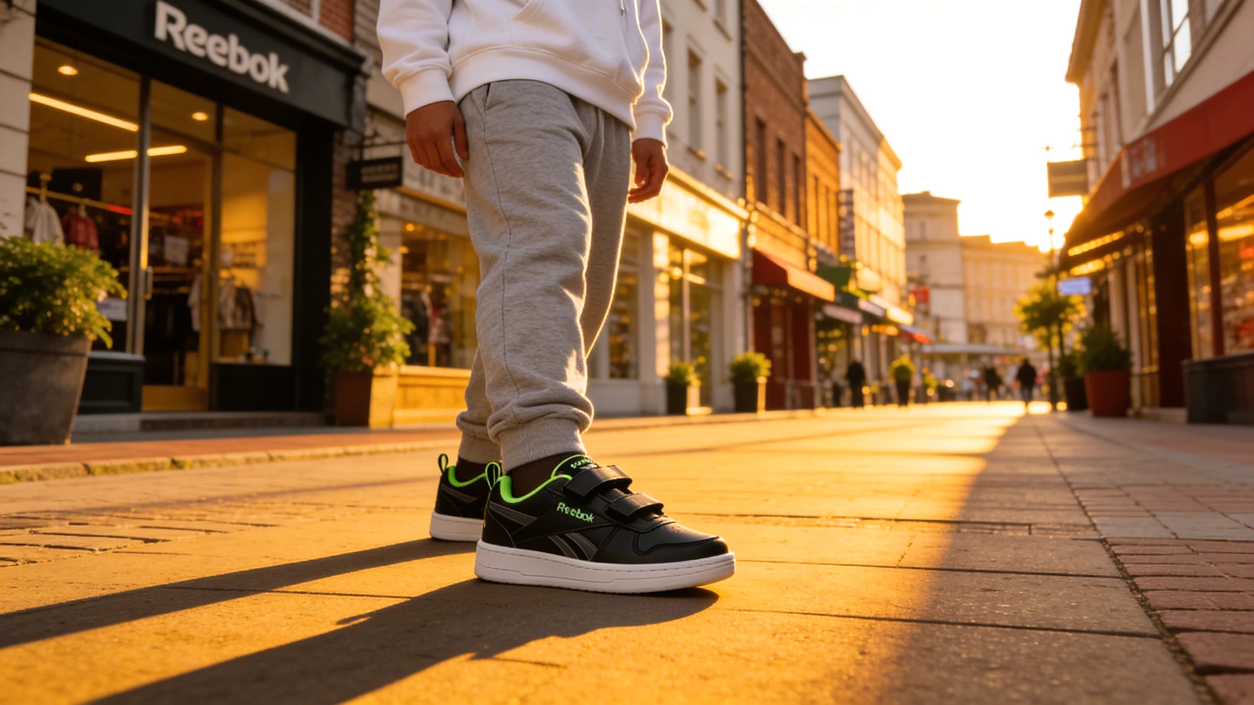 Baskets Reebok Rush Runner 5 porté en contexte urbain enfant et bébé - BirdNova Algérie