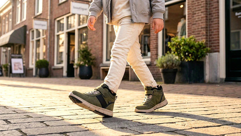 Baskets Safety jogger Shoes porté en contexte urbain enfant et bébé - BirdNova Algérie