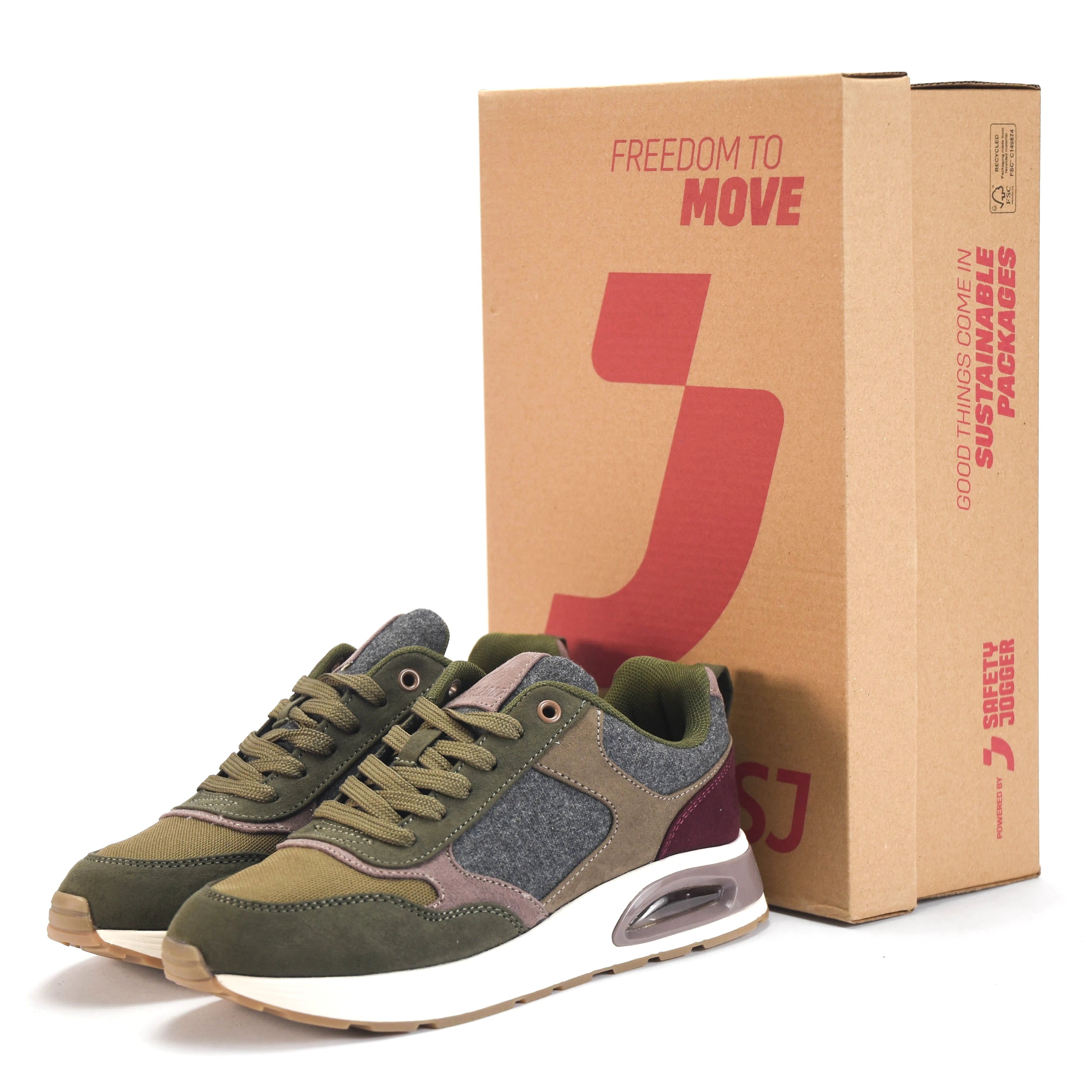 Baskets Femmes Safety jogger Shoes vue de face avec boîte - BirdNova Algérie