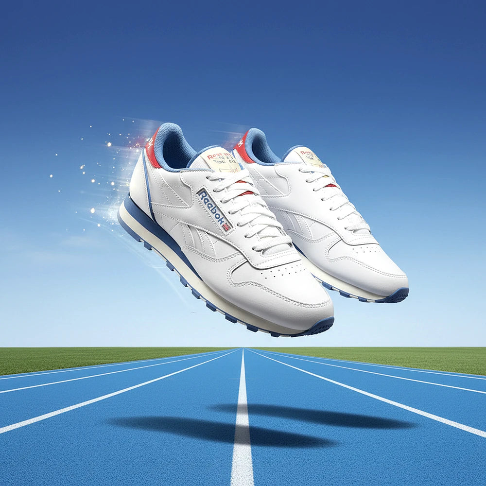 Baskets Hommes Reebok BASKET REEBOK CLASSIC LEATHER vue de face sur fond bleu - BirdNova Algérie