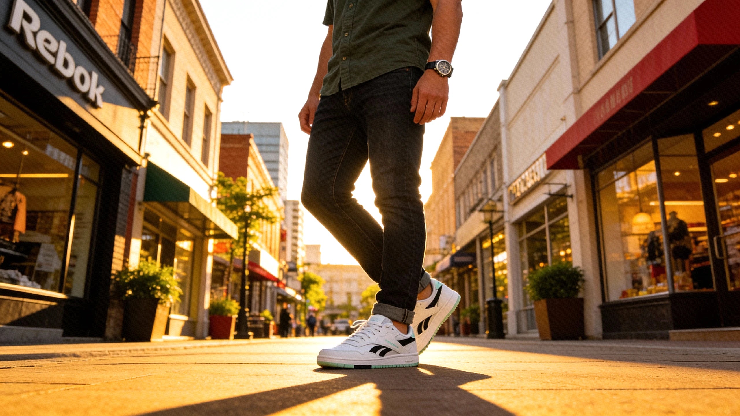 Baskets Reebok Bb 1000 porté en contexte urbain hommes - BirdNova Algérie