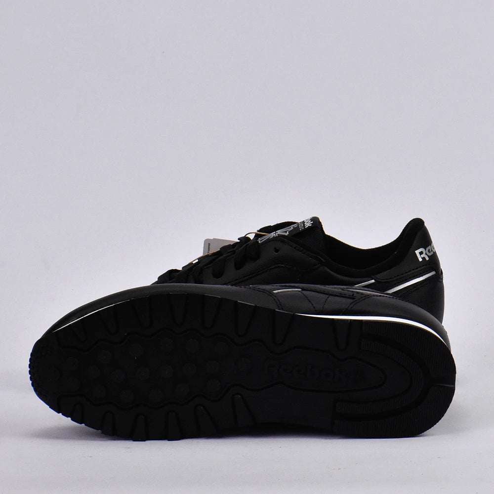 Baskets Hommes Reebok Classic Leather Black/Black/White vue de la semelle extérieure - BirdNova Algérie