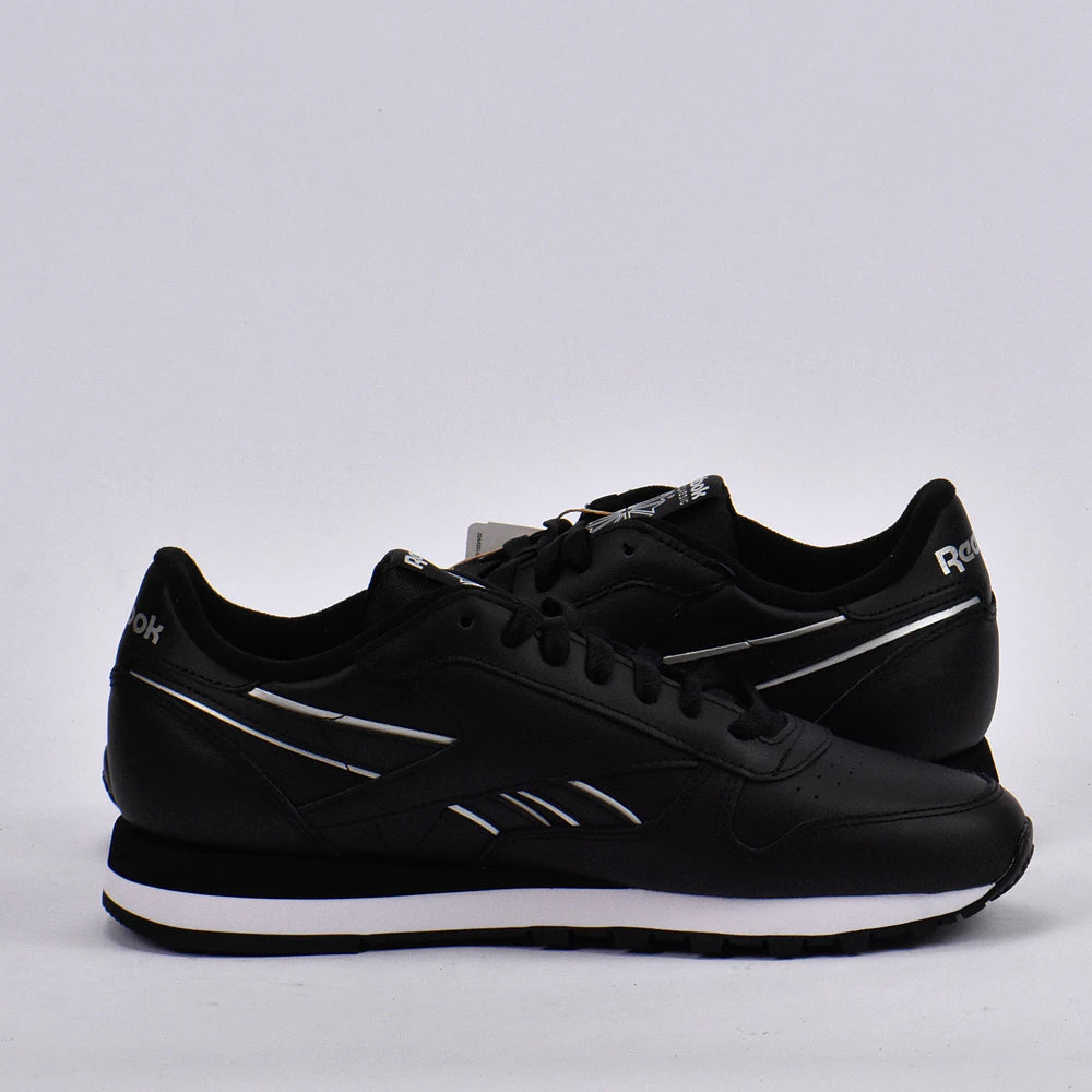 Baskets Hommes Reebok Classic Leather Black/Black/White vue de profil droit - BirdNova Algérie