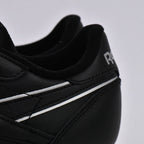 Détail du col de cheville et des bandes latérales des Baskets Hommes Reebok Classic Leather Black/Black/White - BirdNova Algérie