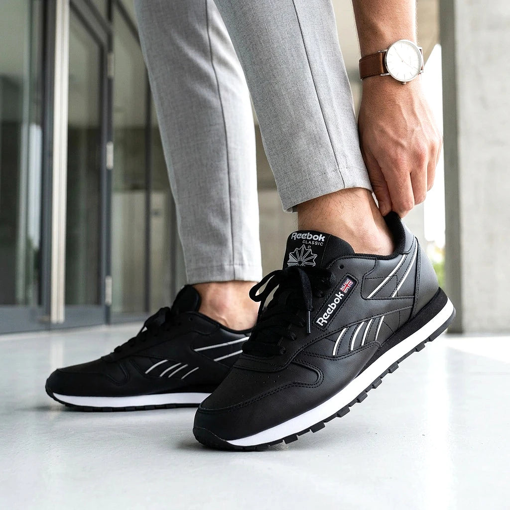 Baskets Reebok Classic Leather Black/black/white style tendance hommes - BirdNova Algérie