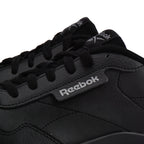 Détail logo Reebok sur le côté et lacets des Baskets Hommes Reebok Ramble Black/Black/Grey5 - BirdNova Algérie