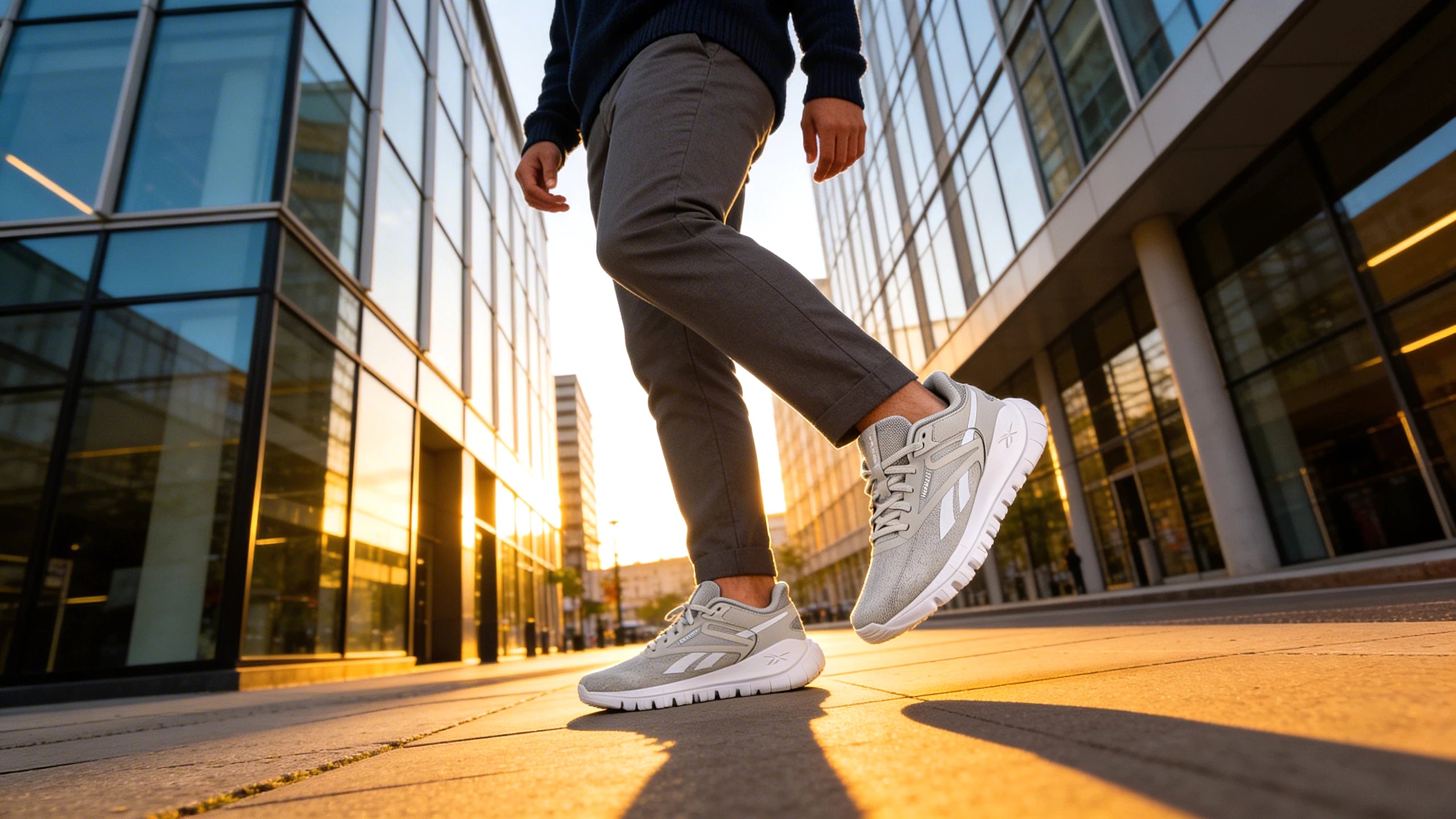 Baskets Reebok Split Flex porté en contexte urbain hommes - BirdNova Algérie