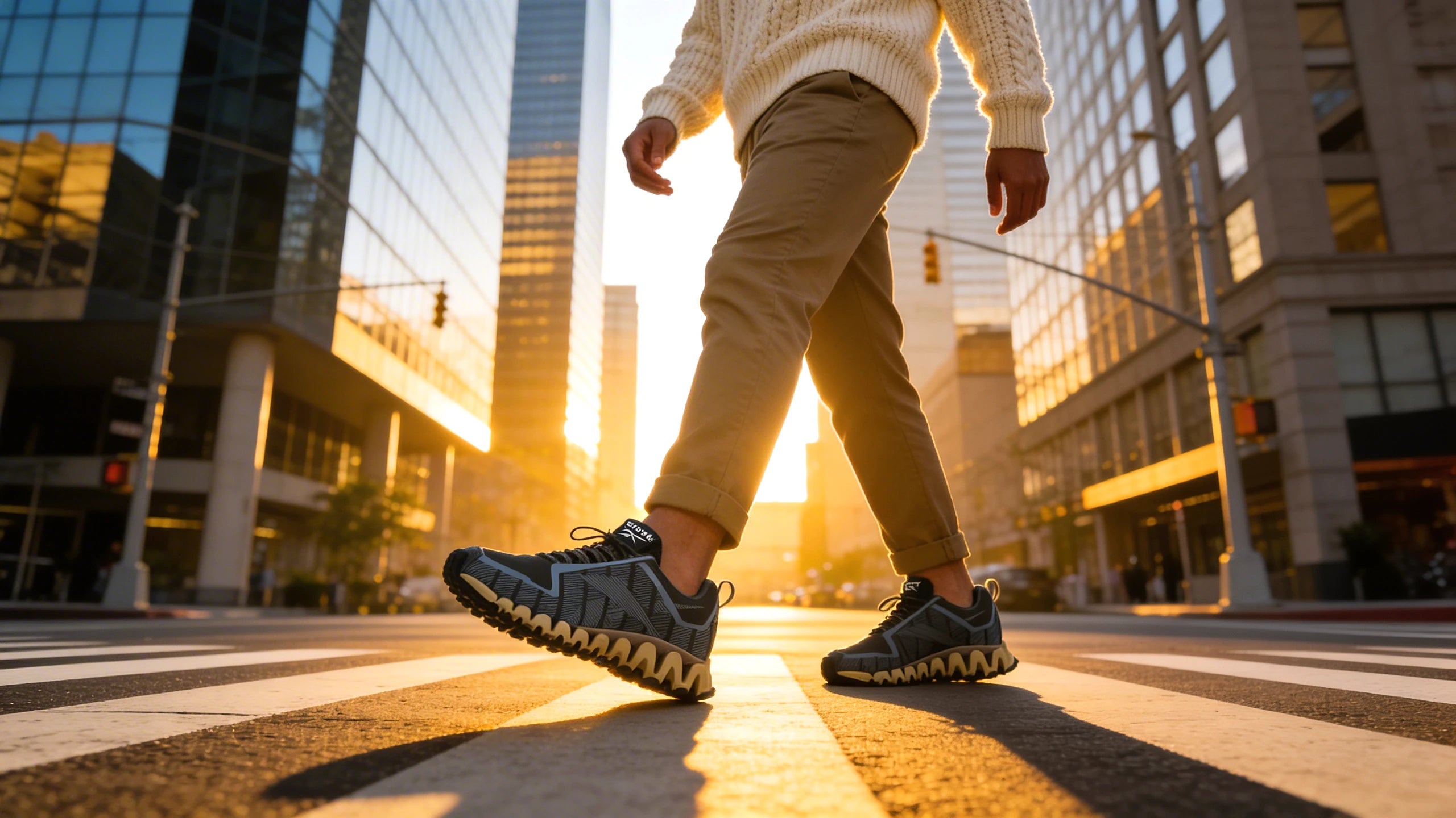 Baskets Reebok Zigwild Tr 6 porté en contexte urbain hommes - BirdNova Algérie