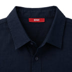 Depart Chemise Lin Bleu Marine — col et étiquette rouge, original BirdNova Algérie