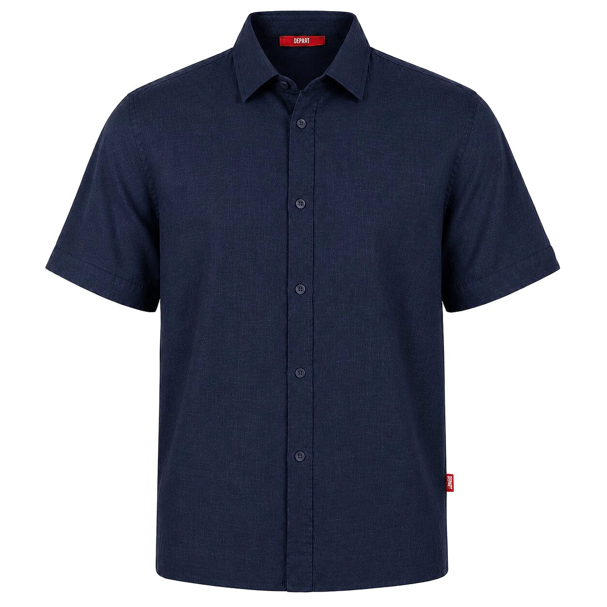 Depart Chemise En Lin Bleu Marine Homme — vue de face, original BirdNova Algérie