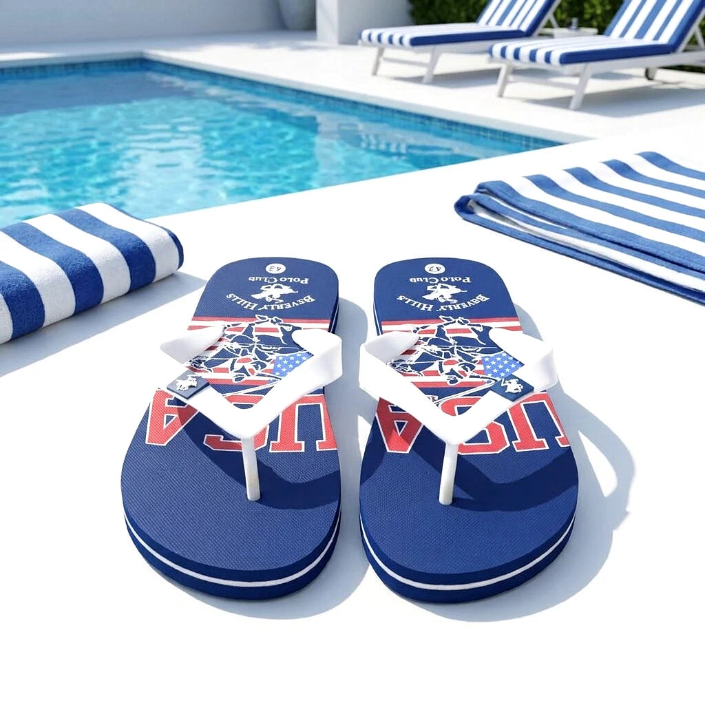 Beverly Hills Polo Club Claquette USA Bleu Marine - vue 2 | BirdNova