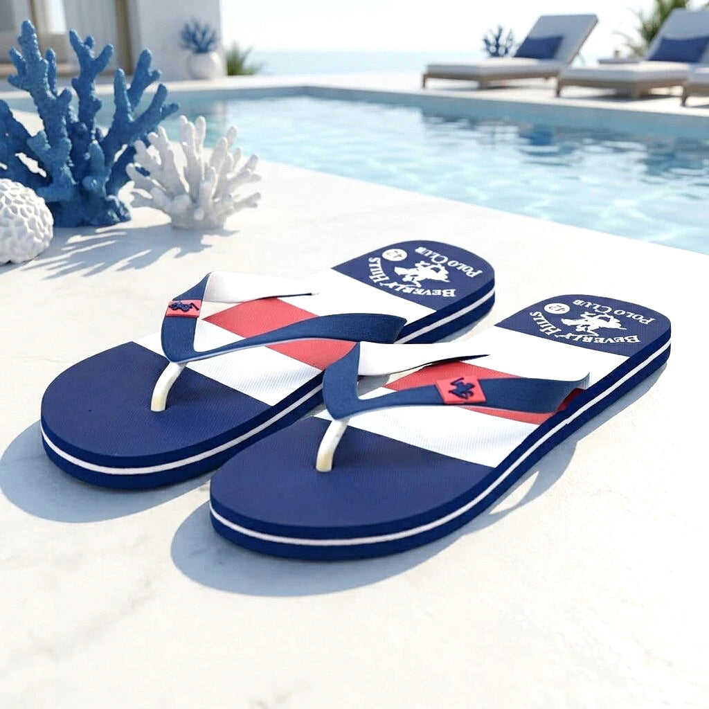 Beverly Hills Polo Club Claquette Flag Block Bleu Marine - vue 3 | BirdNova