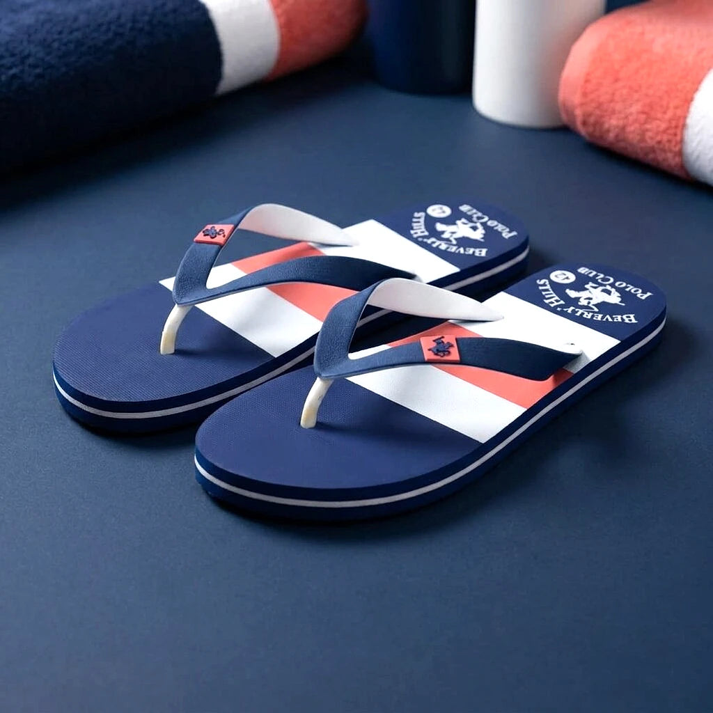Beverly Hills Polo Club Claquette Flag Block Bleu Marine - vue 5 | BirdNova