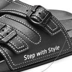 Kito Claquette Noire Homme - detail surpiqures, original BirdNova Algerie