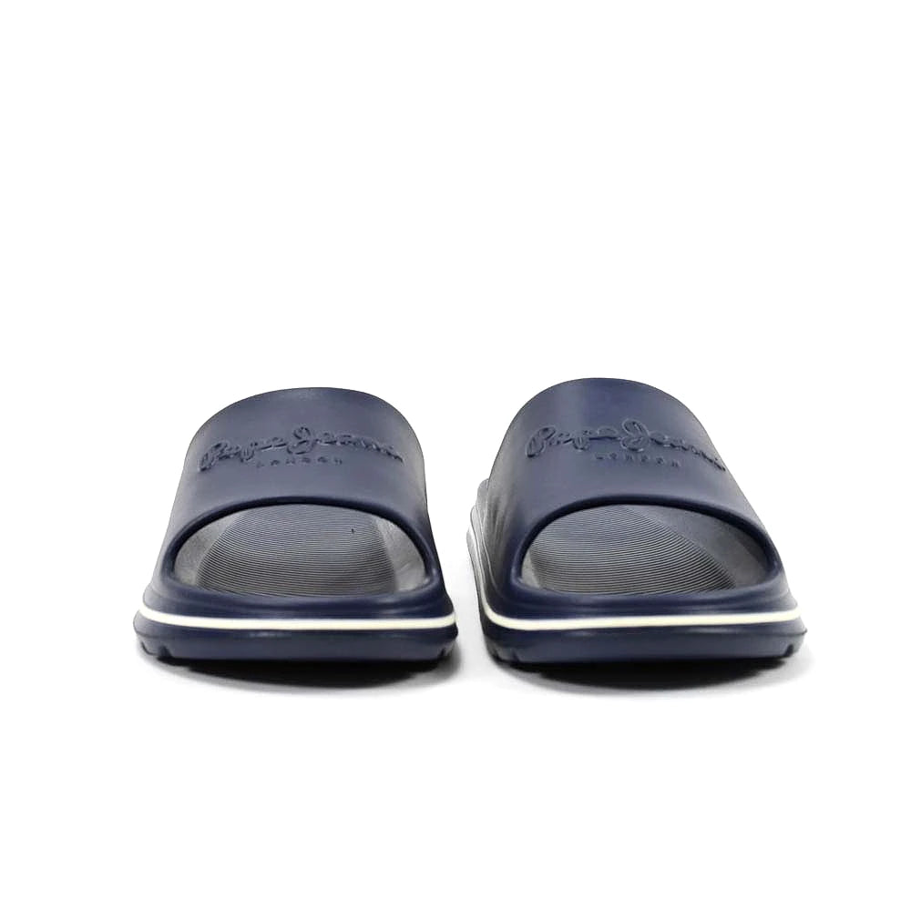 Pepe Jeans Beach Slide Bleu Marine vue de face - BirdNova Algerie