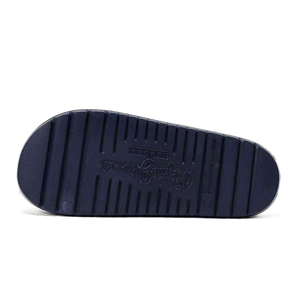 Pepe Jeans Beach Slide Bleu Marine vue de profil empilee - BirdNova Algerie