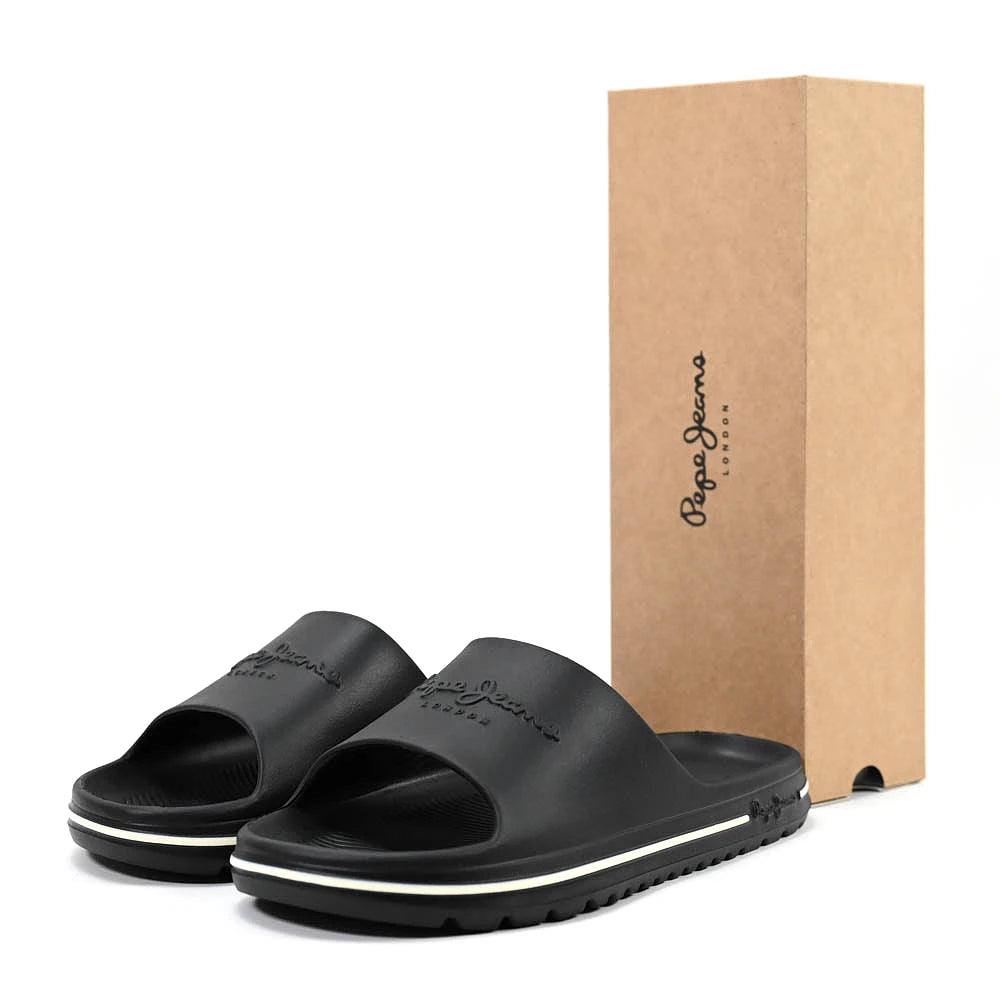Pepe Jeans Beach Slide Noire avec boite - claquette homme authentique BirdNova Algerie