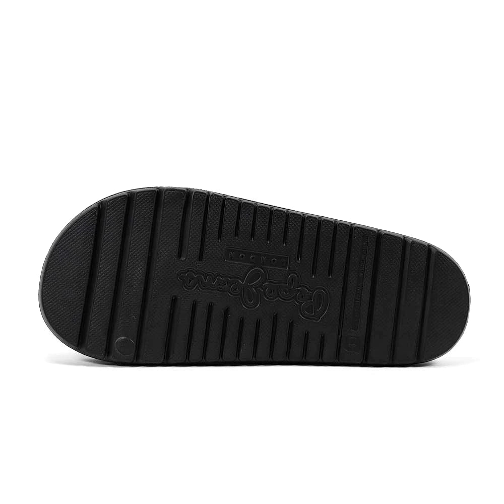 Pepe Jeans Beach Slide Noire vue de face - BirdNova Algerie