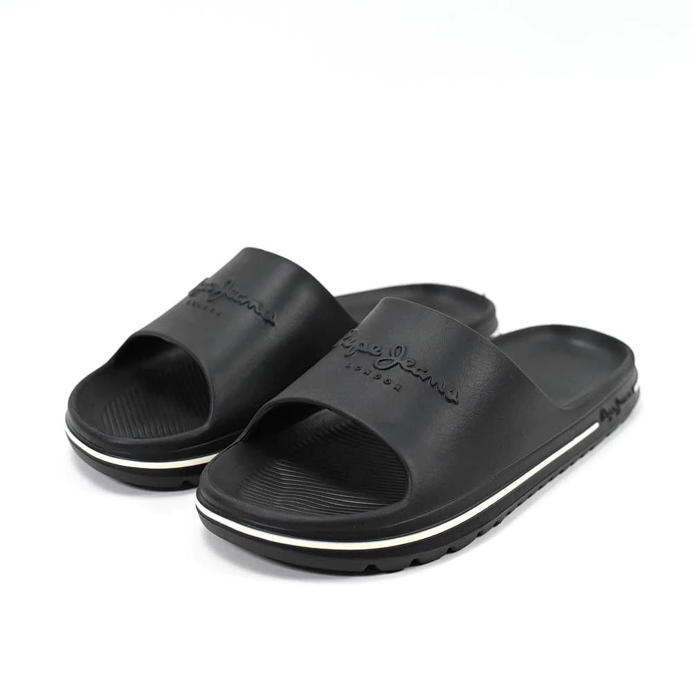 Pepe Jeans Beach Slide Noire vue de profil unique - BirdNova Algerie