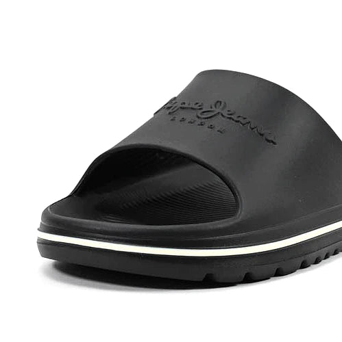 Pepe Jeans Beach Slide Noire vue laterale - BirdNova Algerie
