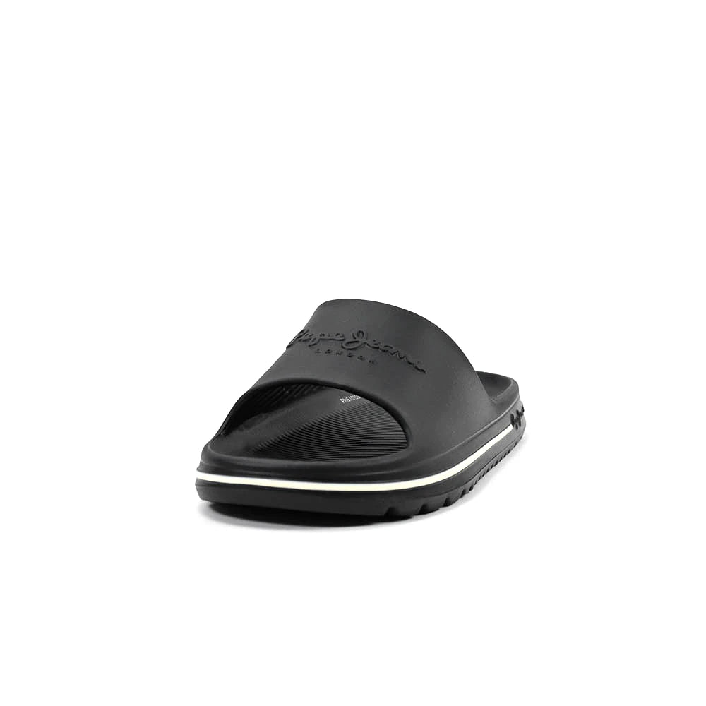Pepe Jeans Beach Slide Noire detail logo - BirdNova Algerie