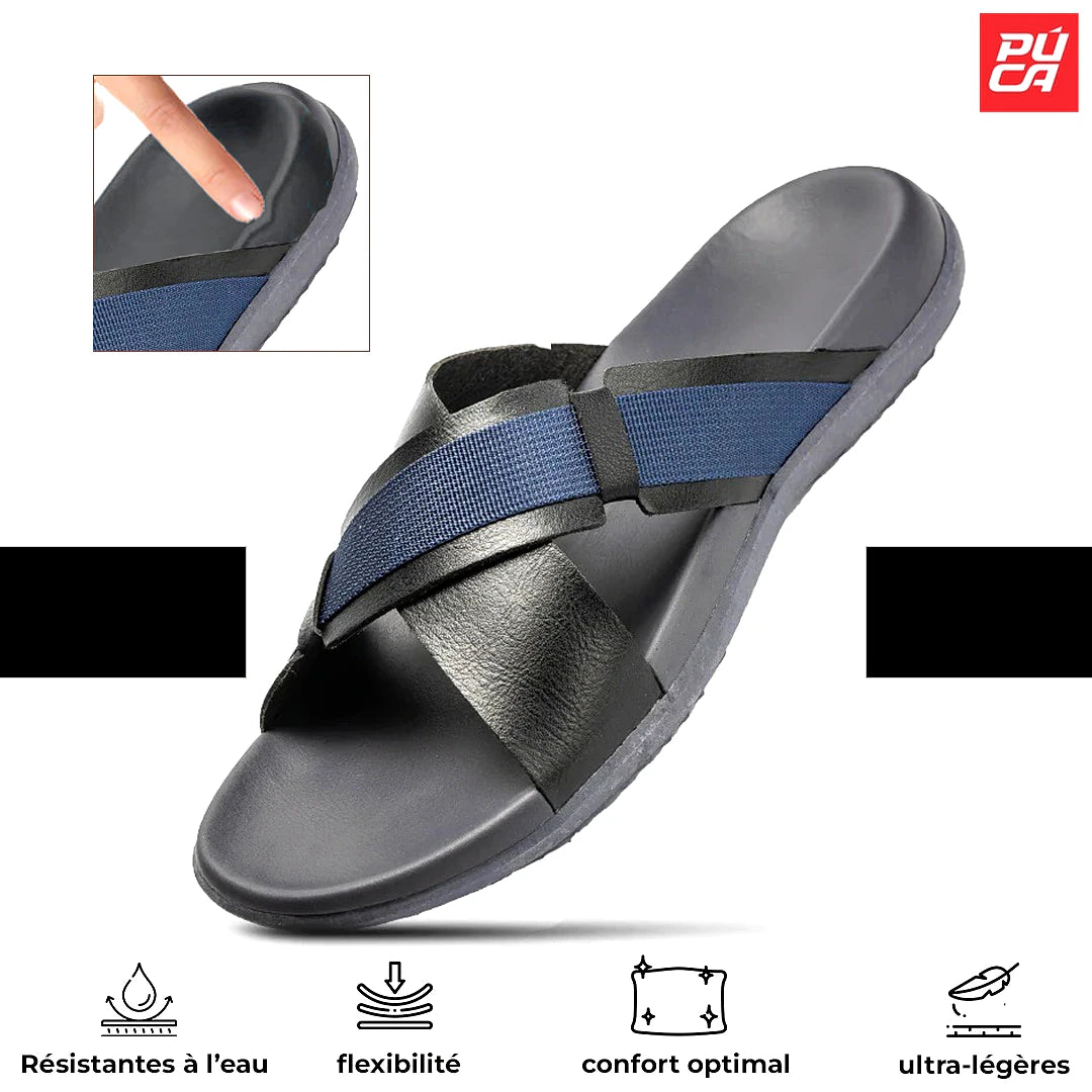 Puca Royal Slider 02 Noir/Bleu — sandale original BirdNova Algérie