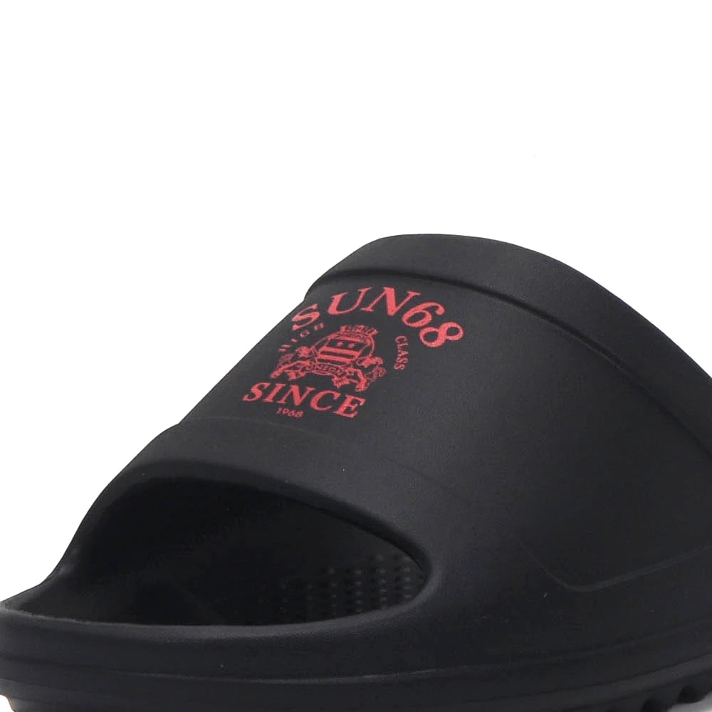 Sun68 Slippers Monoblock Noir — detail logo, original BirdNova Algerie