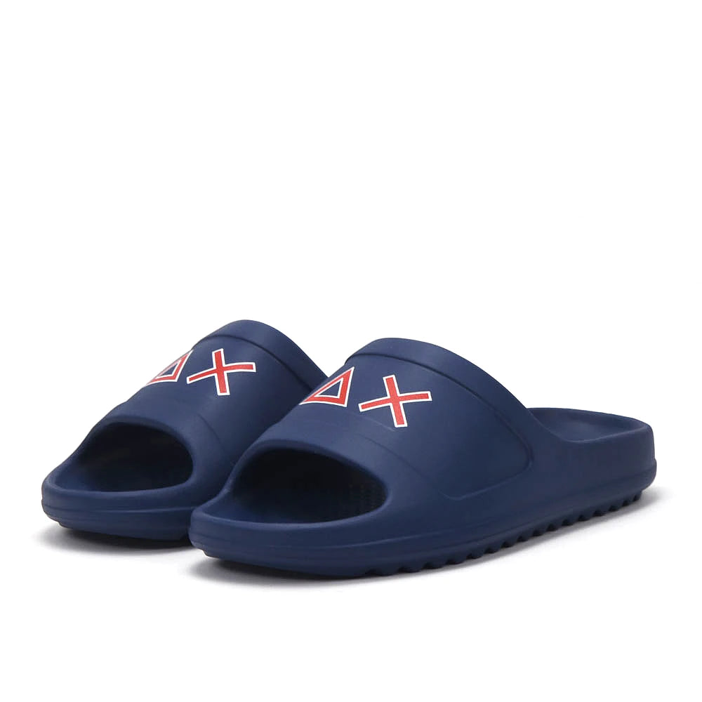Sun68 Slippers Monoblock Bleu Marine Symbole — claquette original BirdNova Algérie