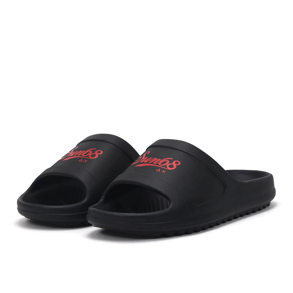 Sun68 Slippers Monoblock Noir logo rouge — claquette original BirdNova Algérie