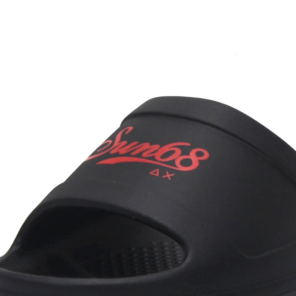 Sun68 Slippers Monoblock Noir logo rouge — claquette original BirdNova Algérie