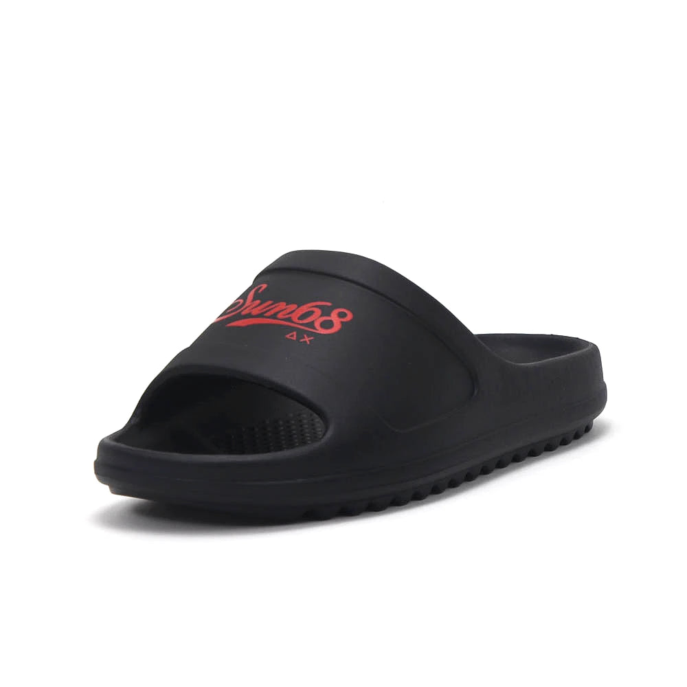 Sun68 Slippers Monoblock Noir logo rouge — claquette original BirdNova Algérie