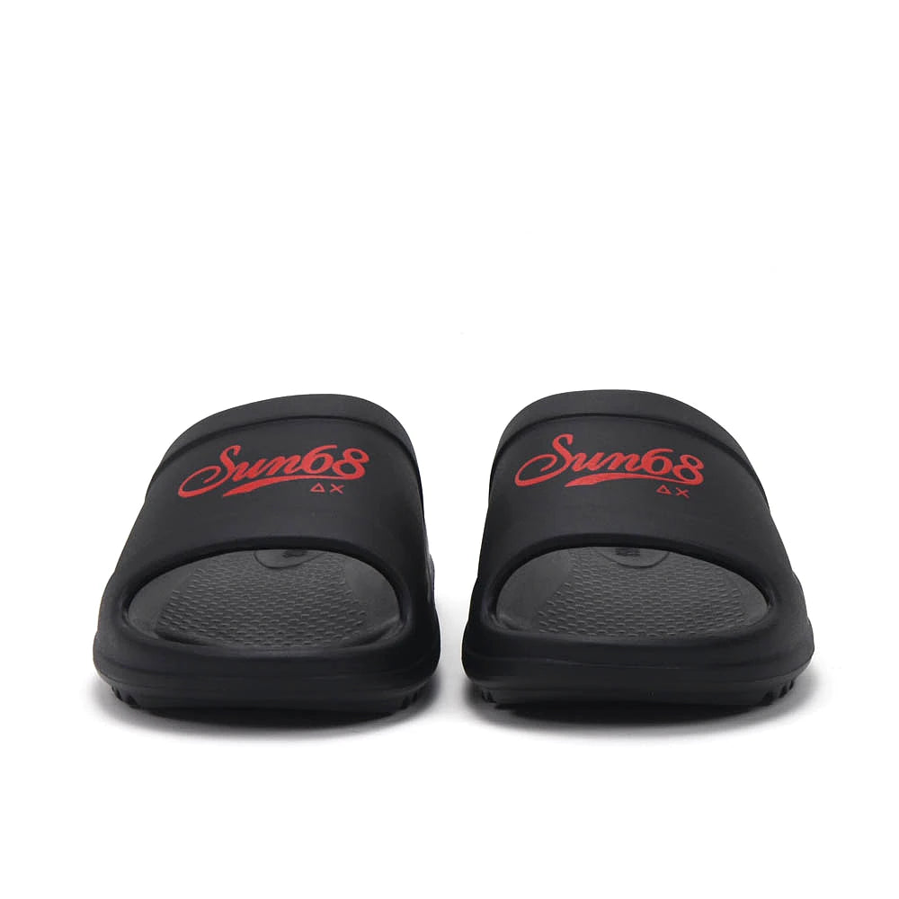 Sun68 Slippers Monoblock Noir logo rouge — claquette original BirdNova Algérie