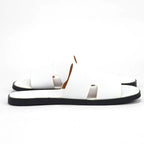 VO7 Mule Sahara Blanche vue de profil - claquette homme cuir BirdNova Algerie