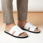 VO7 Mule Sahara Blanche portee au pied - claquette homme BirdNova Algerie