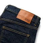 Patch cuir orange du Depart Jean Skinny Bleu — original BirdNova Algérie