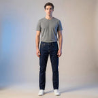 Depart Jean Skinny Bleu Homme porté avec t-shirt gris — original BirdNova Algérie