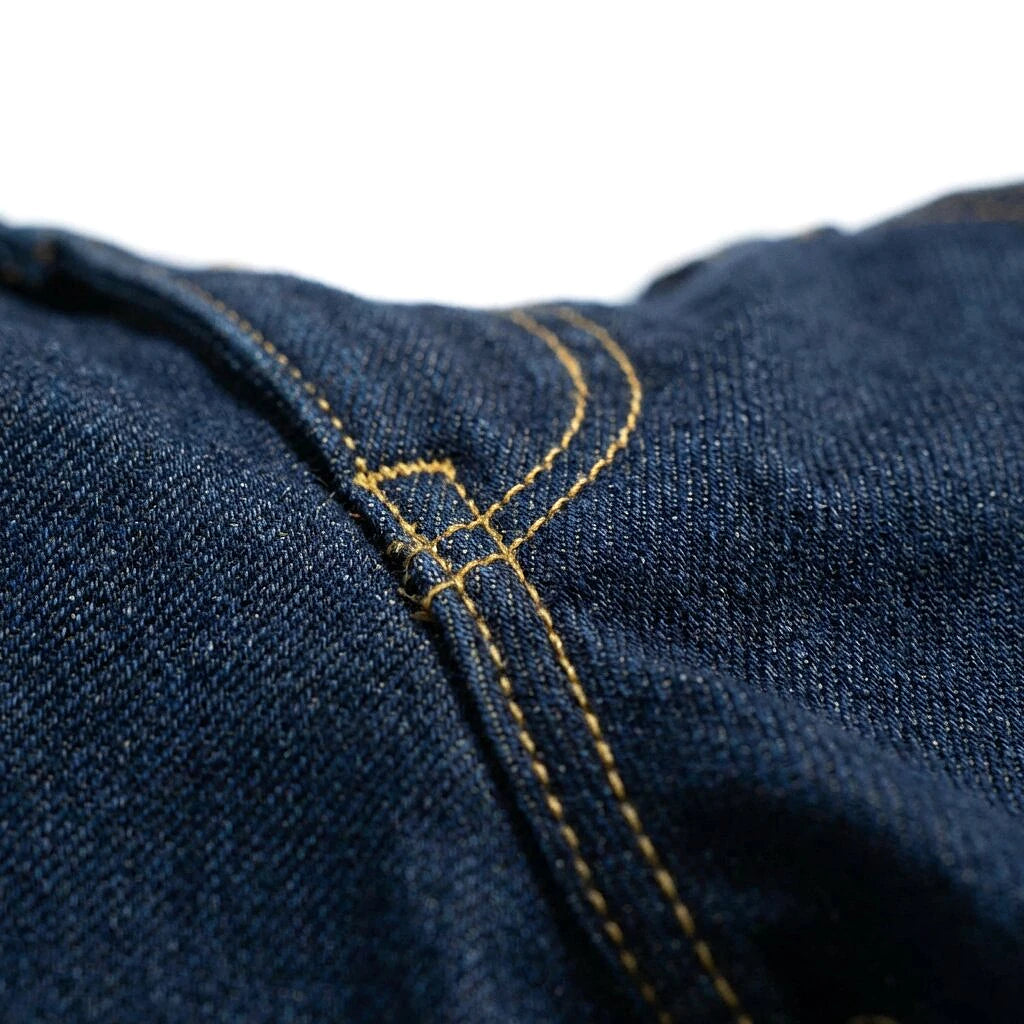 Ceinture et rivet du Depart Jean Slim Bleu Foncé en gros plan — original BirdNova Algérie
