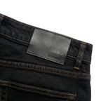 Patch cuir noir gaufré du Depart Jean Slim Noir — jean original BirdNova Algérie