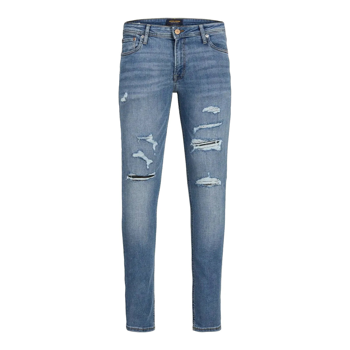 Jean slim déchiré homme Jack & Jones Glenn de face — jean bleu délavé BirdNova Algérie