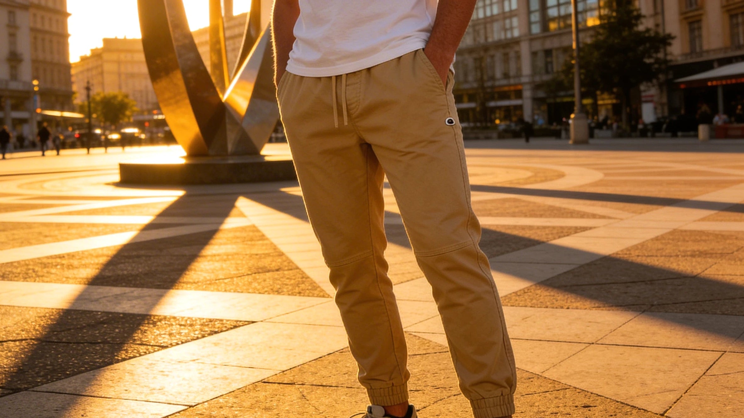 Pantalons Lumberjack Jogger Beige porté avec élégance vêtements homme - BirdNova Algérie