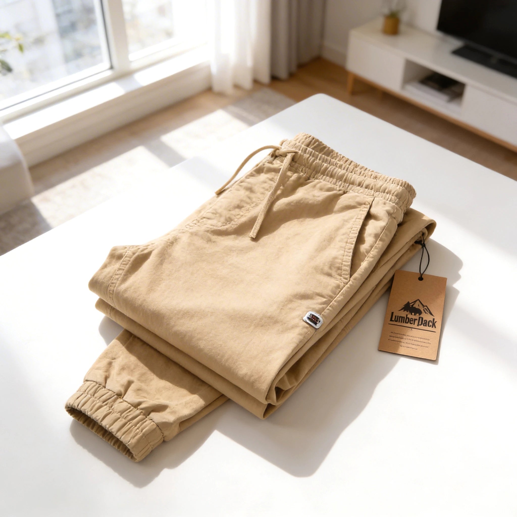 Pantalons Lumberjack Jogger Beige déballage authentique vêtements homme - BirdNova Algérie
