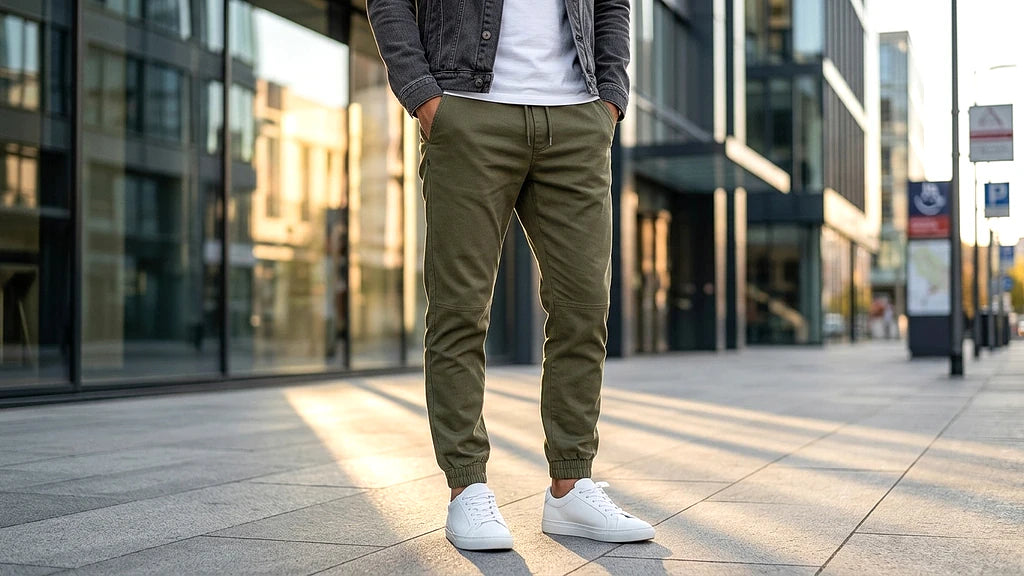 Pantalons Lumberjack Jogger Kaki porté avec élégance vêtements homme - BirdNova Algérie