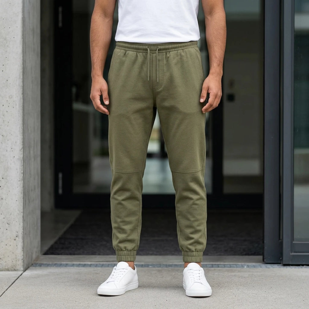 Pantalons Vêtements homme Lumberjack Jogger Kaki vue face avant en situation - BirdNova Algérie