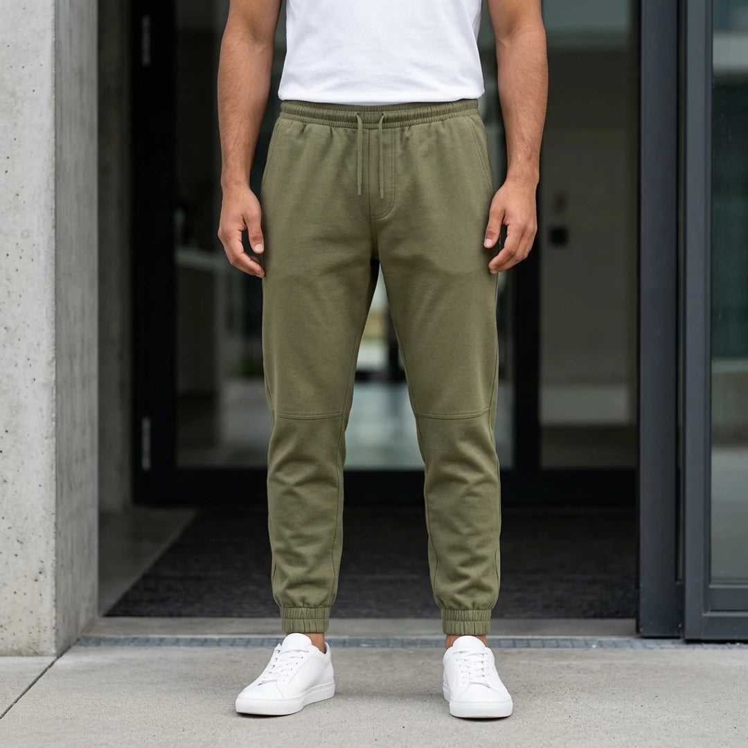 Pantalons Vêtements homme Lumberjack Jogger Kaki vue face avant en situation - BirdNova Algérie
