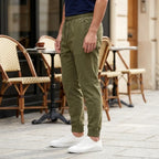 Pantalons Vêtements homme Lumberjack Jogger Kaki profil gauche en situation - BirdNova Algérie